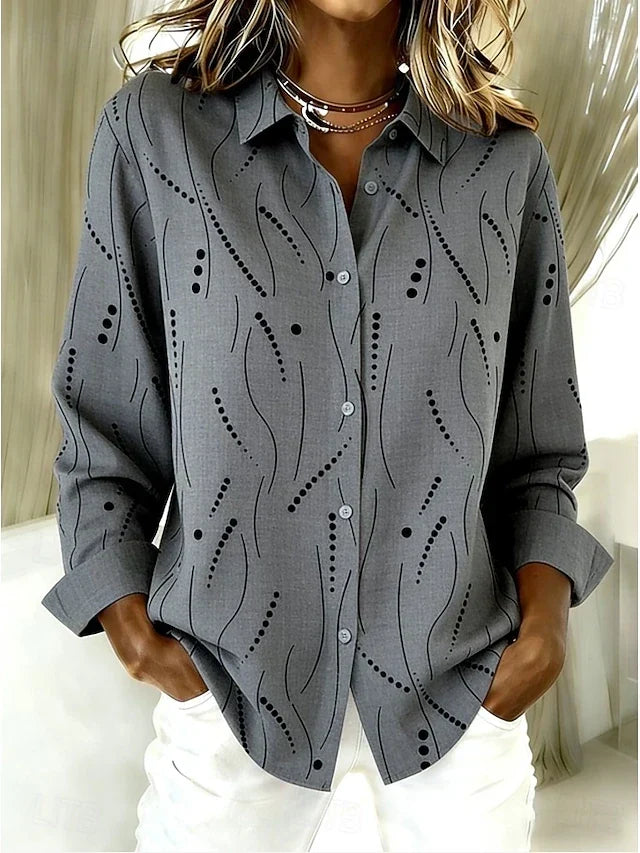 Pernella™ | Blouse met Gestippeld Lijnpatroon
