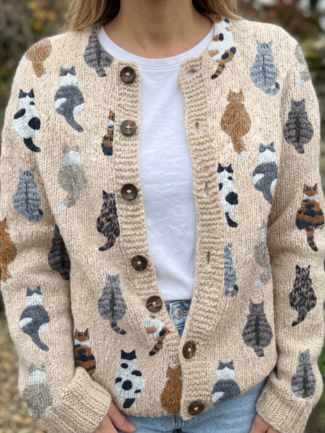 Van Laarhoven™ | De Kattenprint Cardigan