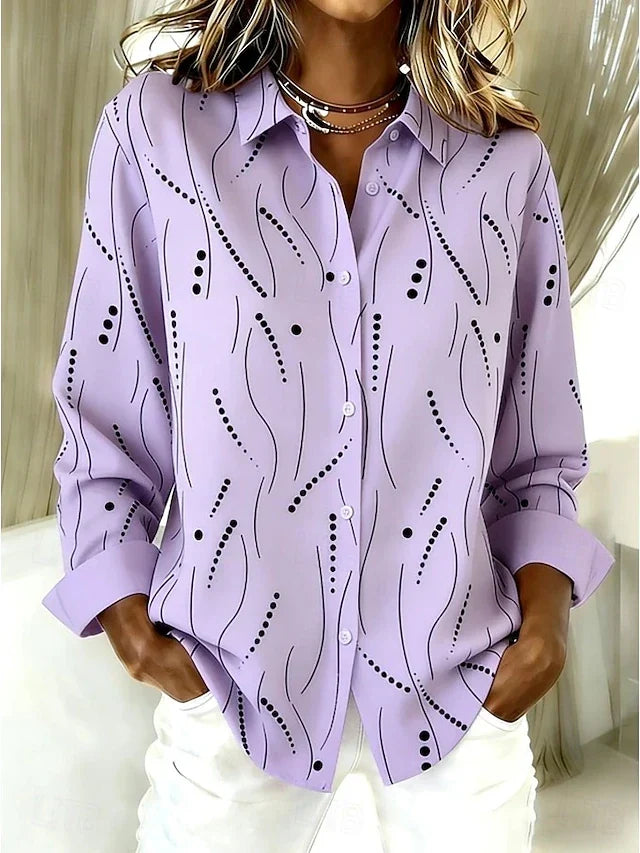 Dawnsley™ | Blouse met Abstract Patroon en Knopen