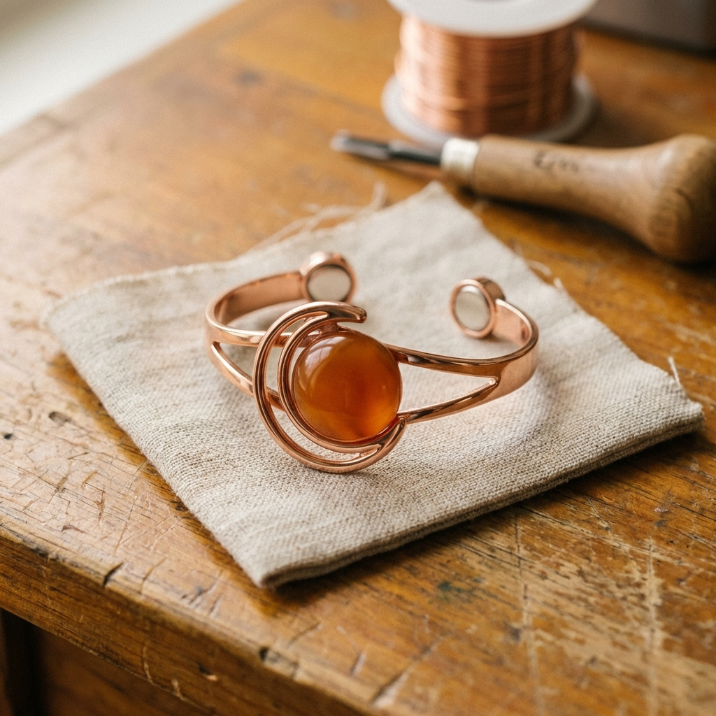 Solara Oranje Koperen Armband