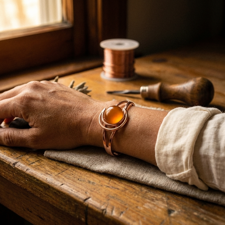 Solara Oranje Koperen Armband