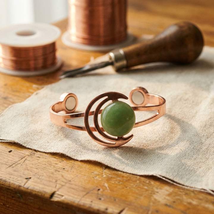 Lunara Groene Koper Armband