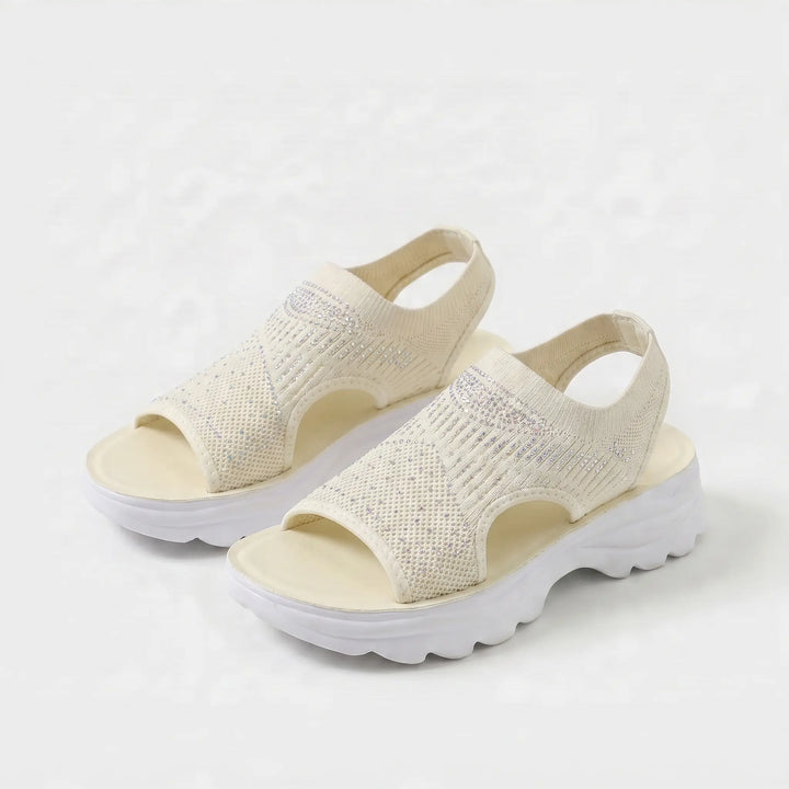 Sara™ | Sandalen met platform, van ademend materiaal voor dames