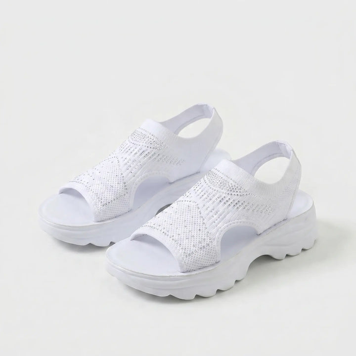 Sara™ | Sandalen met platform, van ademend materiaal voor dames