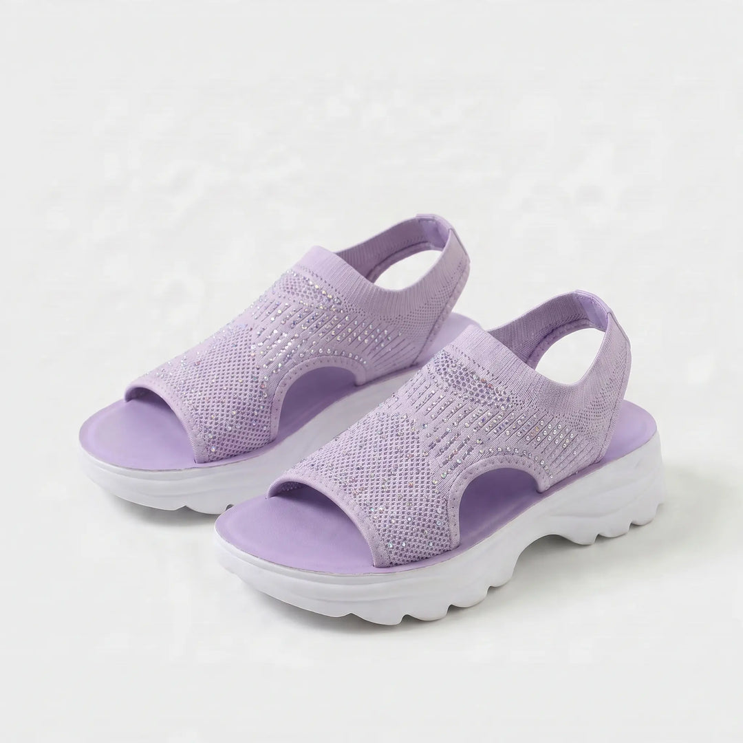 Sara™ | Sandalen met platform, van ademend materiaal voor dames