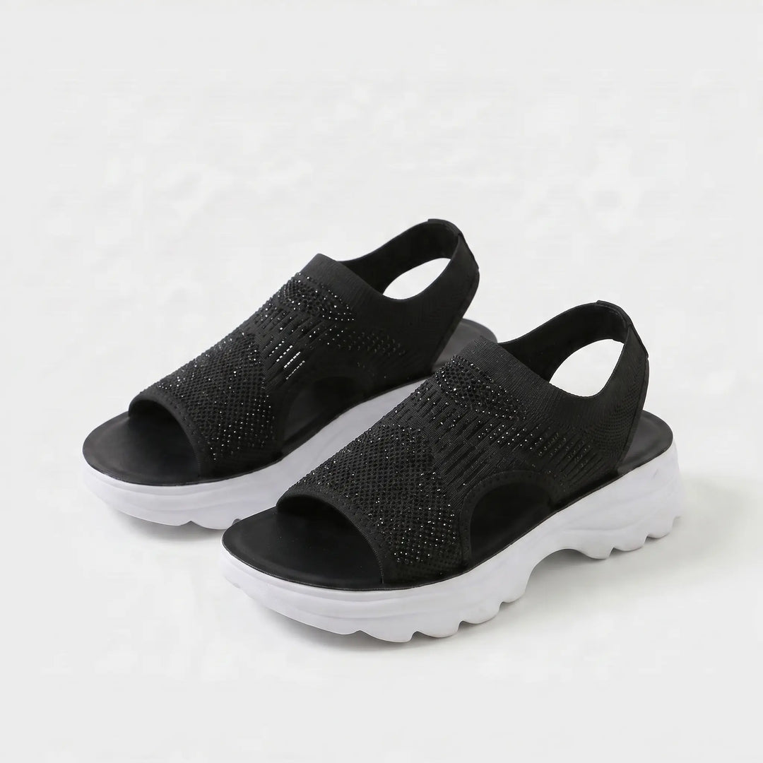 Sara™ | Sandalen met platform, van ademend materiaal voor dames