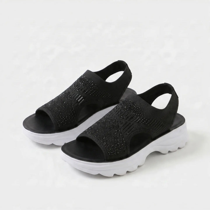 Sara™ | Sandalen met platform, van ademend materiaal voor dames