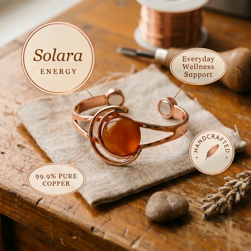 Solara Oranje Koperen Armband