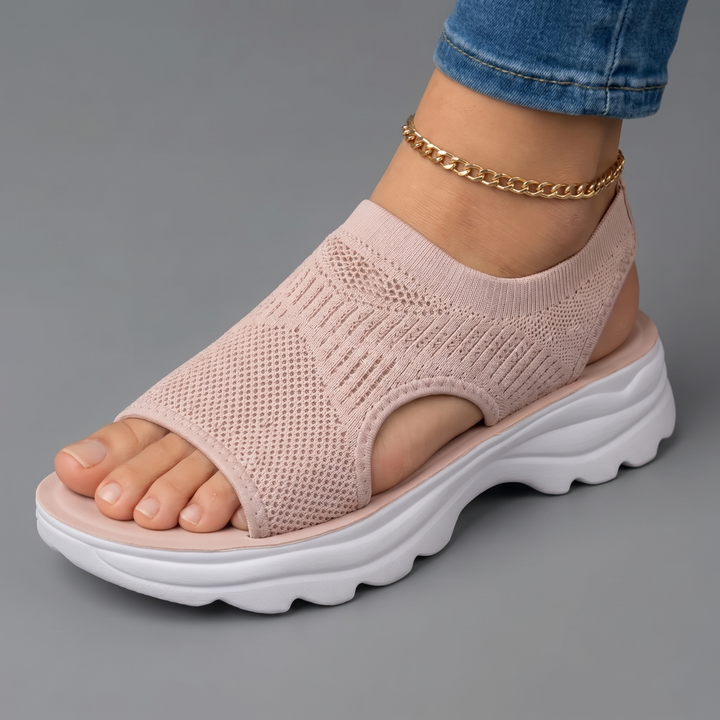 Sara™ | Sandalen met platform, van ademend materiaal voor dames