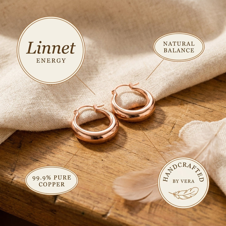 Linnet Koperen Hoepel Oorbellen