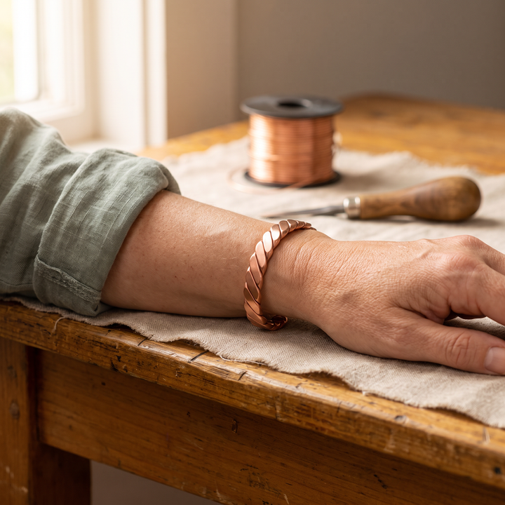 Mosgroene Koperarmband