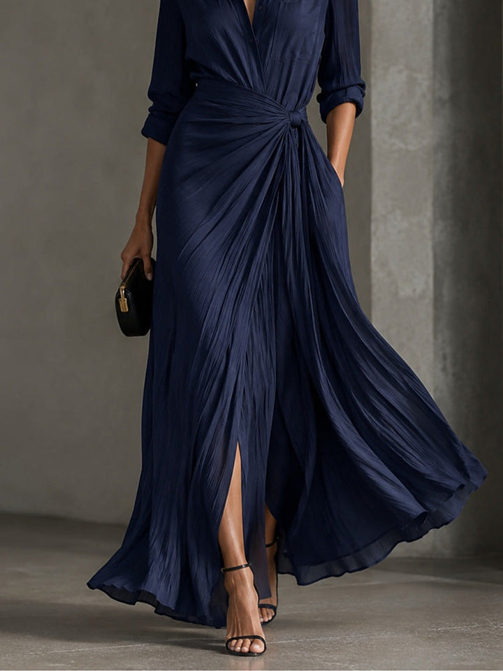 Allegra™ | Elegante Maxi-Jurk met Tailleknopen