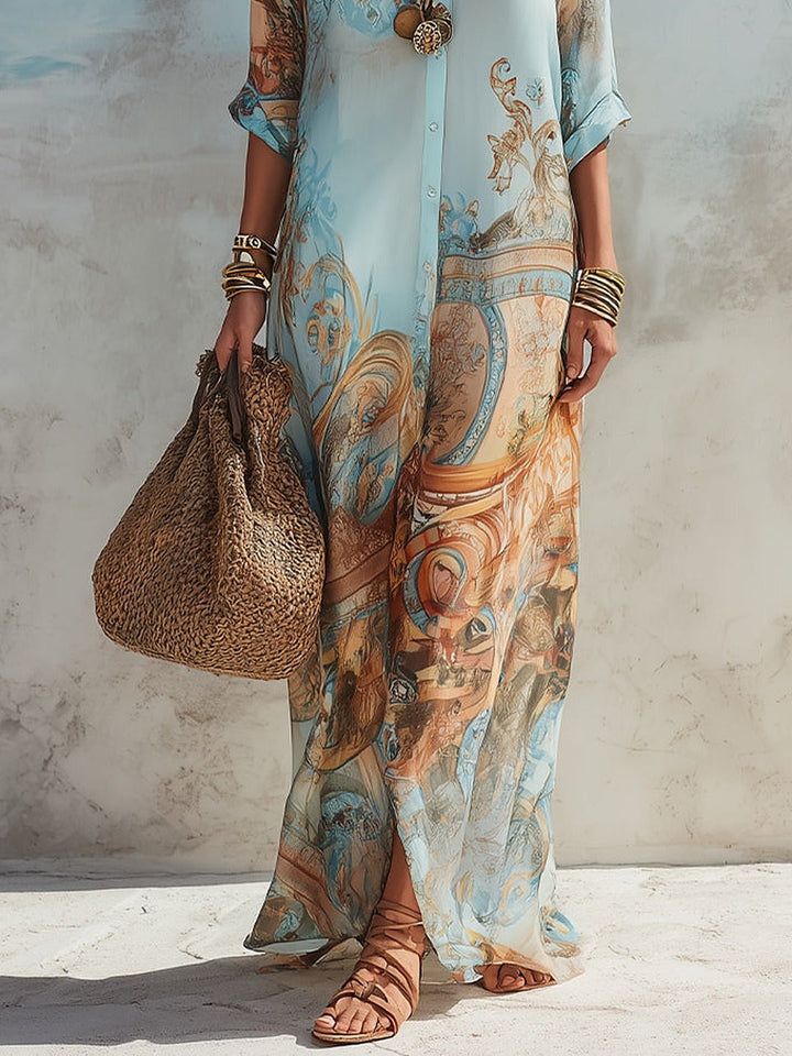 Velia™ | Elegante Maxi-Jurk met Barokpatroon