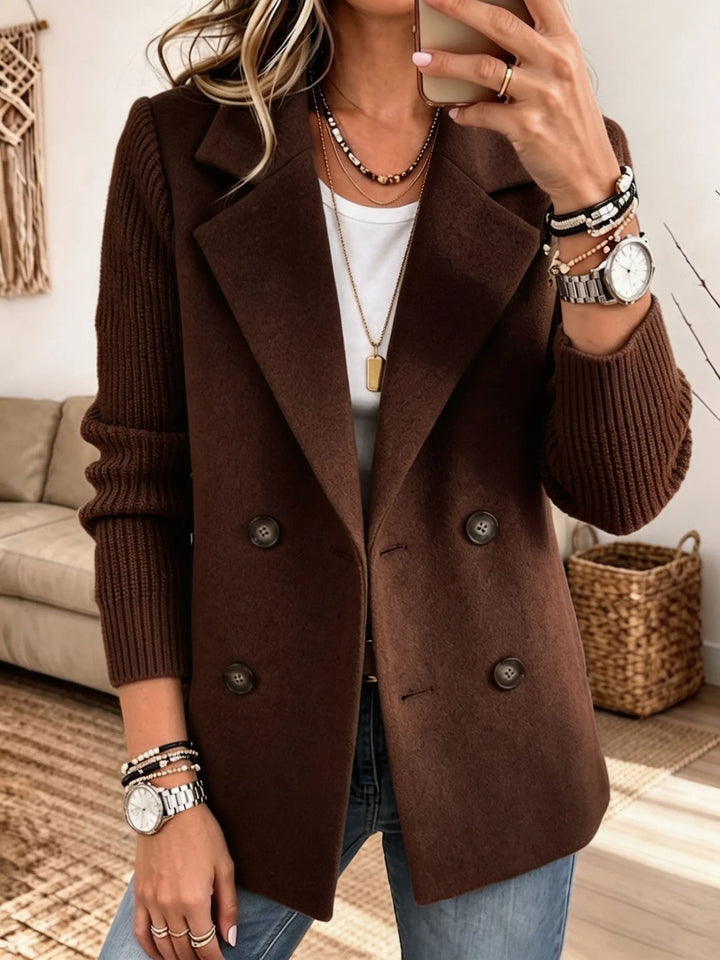 Carla | Elegante Blazer met Gebreide Mouwen
