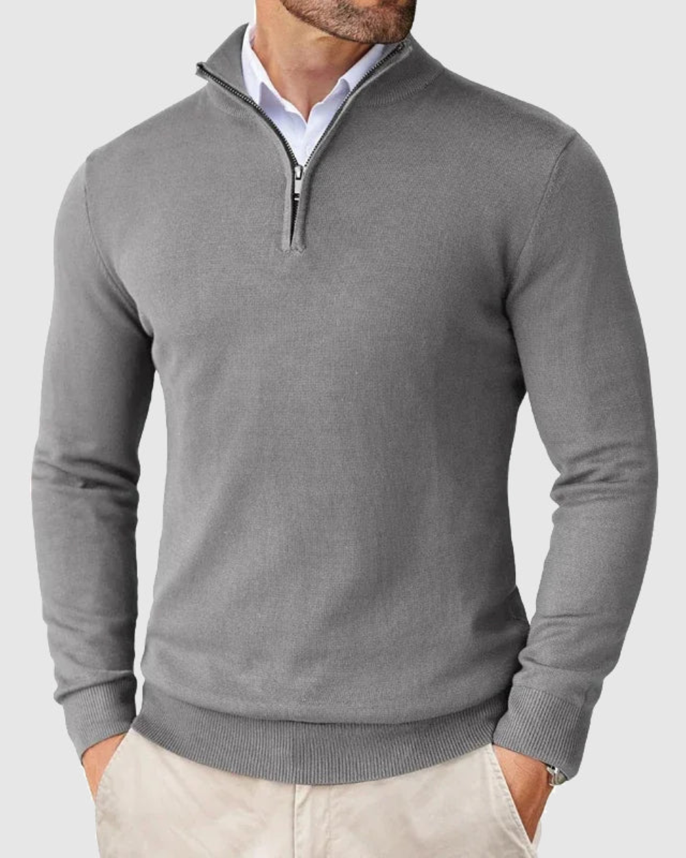 Matthias | Verfijnde Half-Zip Trui