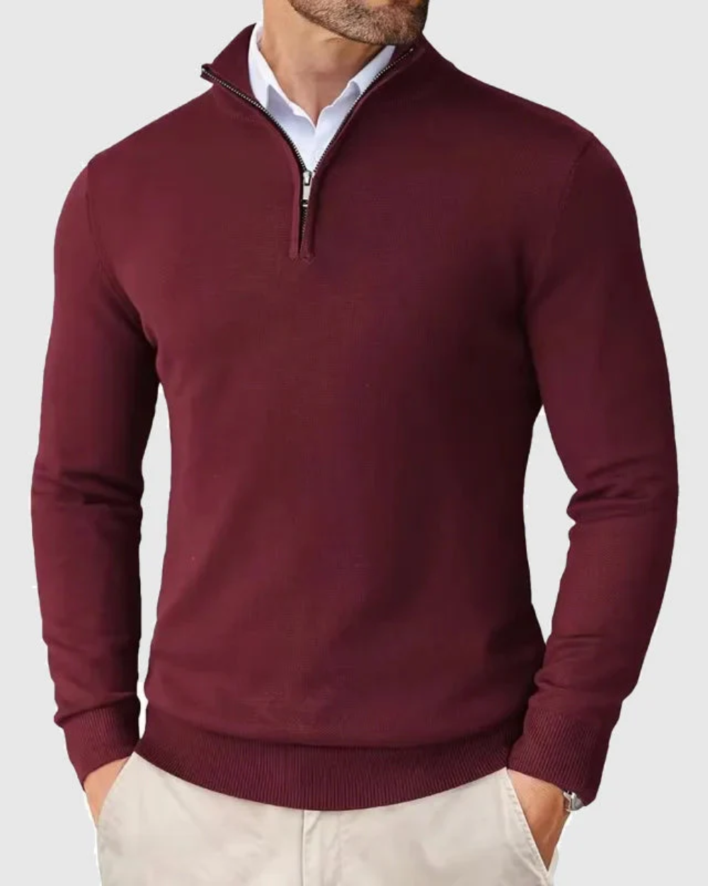 Matthias | Verfijnde Half-Zip Trui
