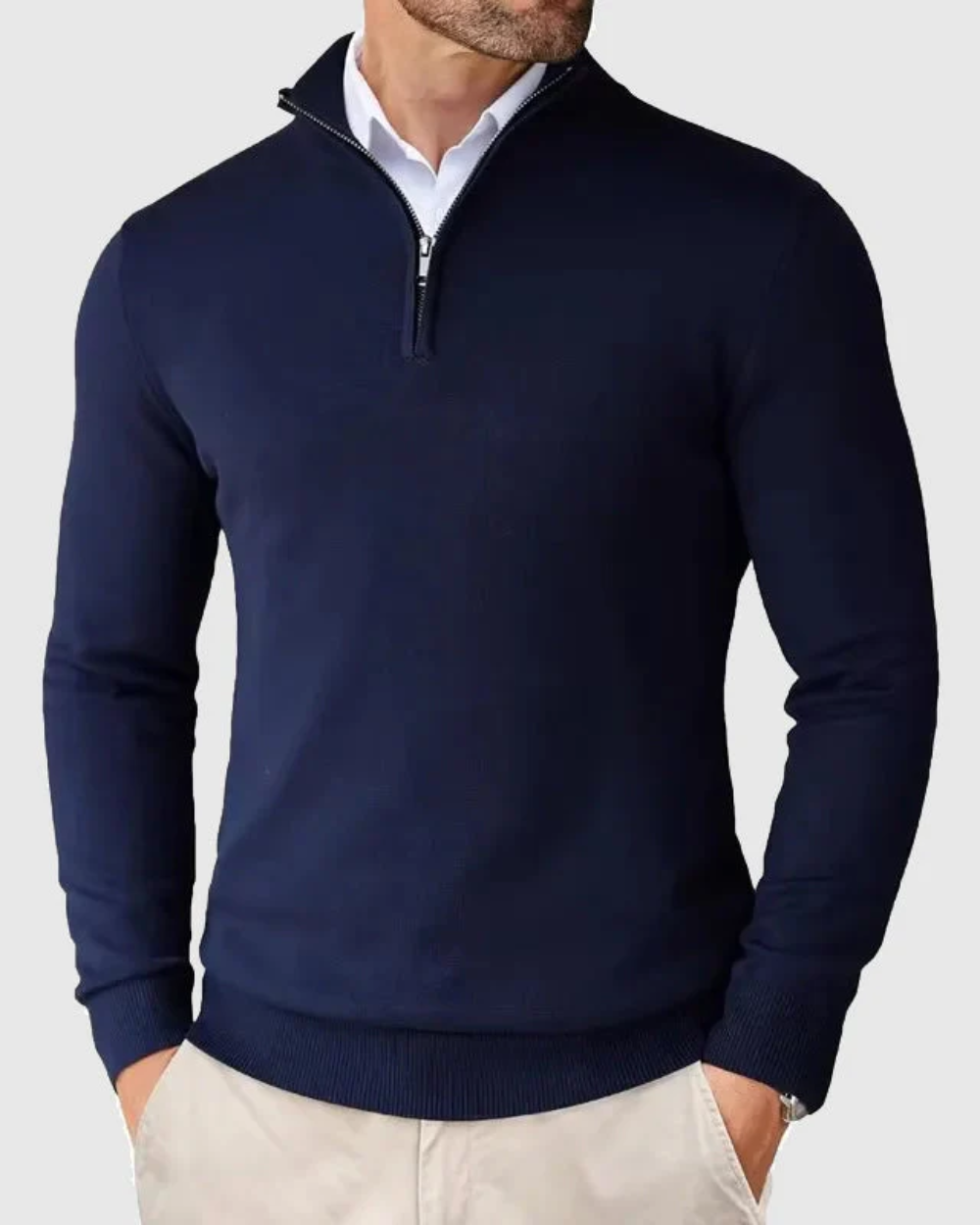 Matthias | Verfijnde Half-Zip Trui
