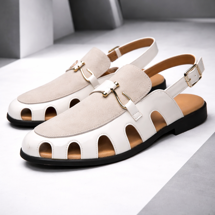 Giovanni | Leren Klassevolle herensandalen
