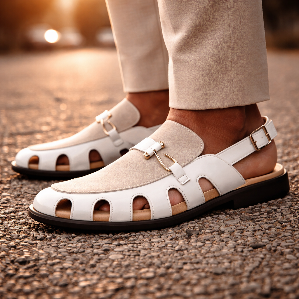 Giovanni | Leren Klassevolle herensandalen