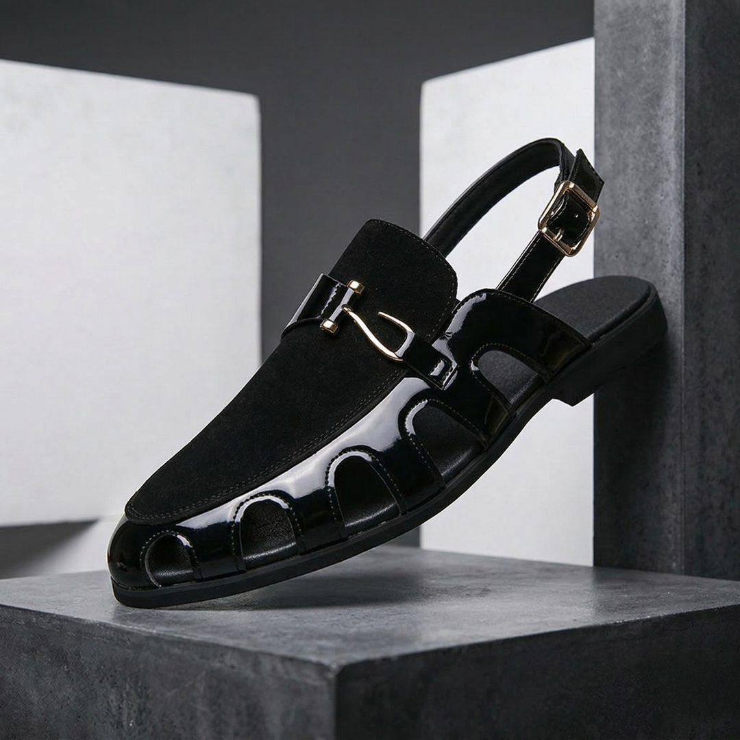 Giovanni | Leren Klassevolle herensandalen