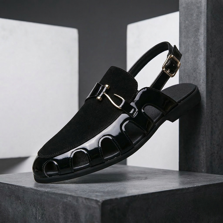 Giovanni | Leren Klassevolle herensandalen