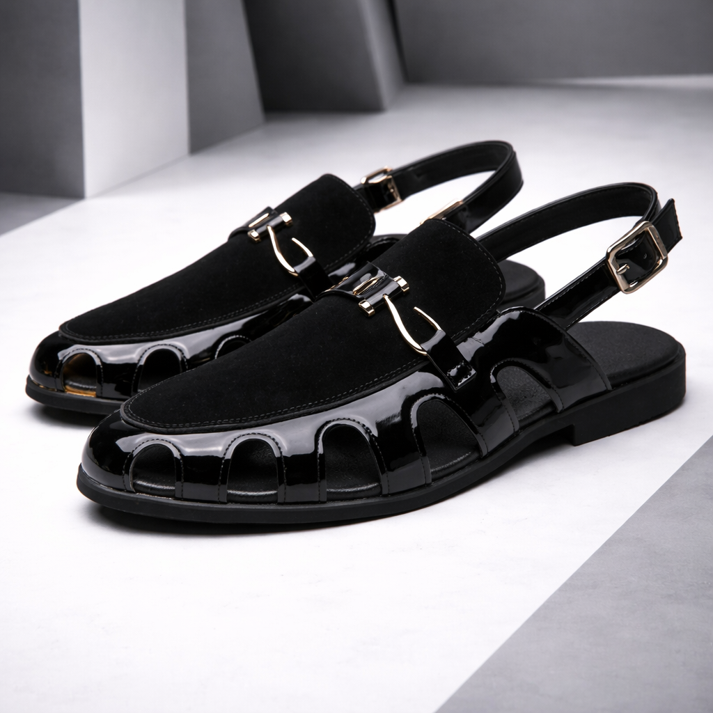 Giovanni | Leren Klassevolle herensandalen