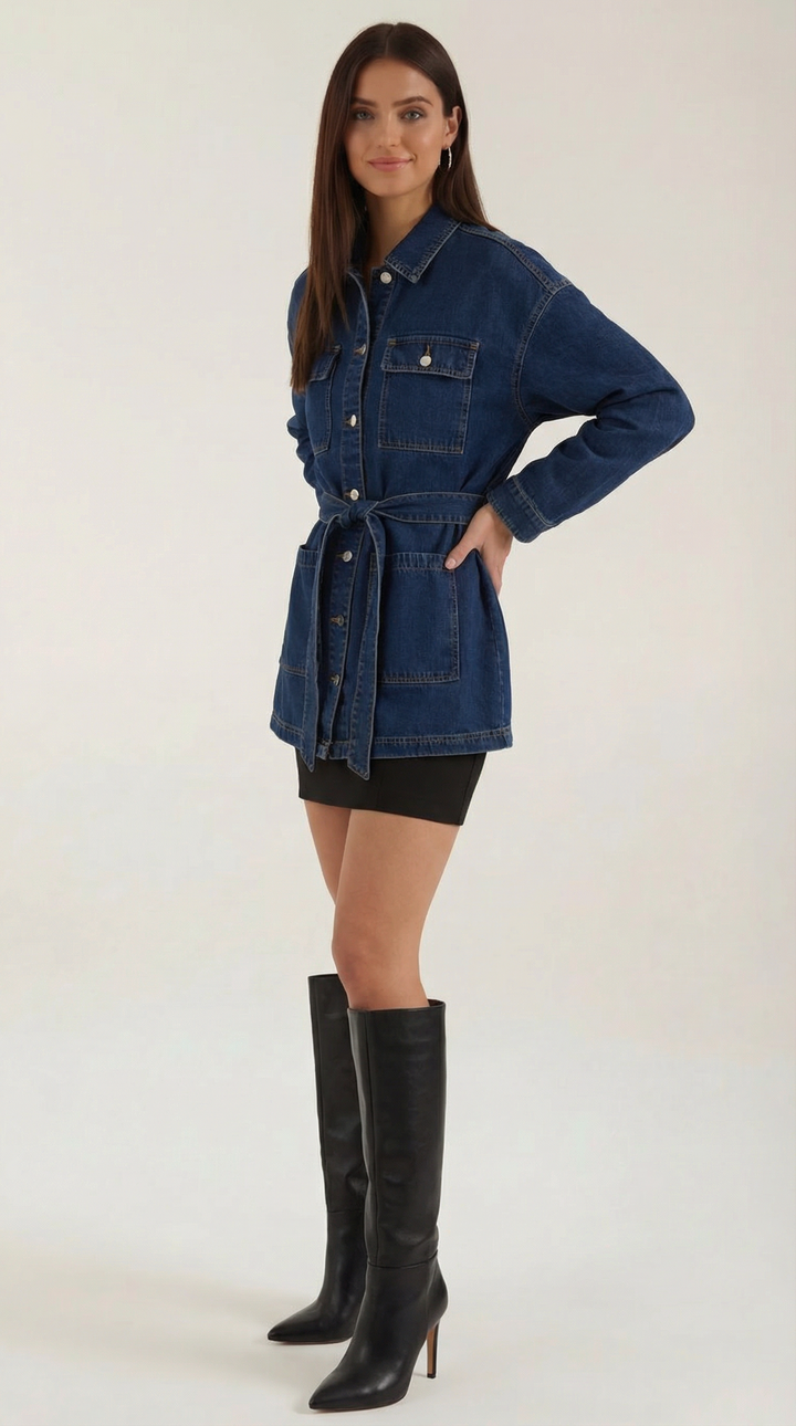 Alice denimjack met verstelbare riem