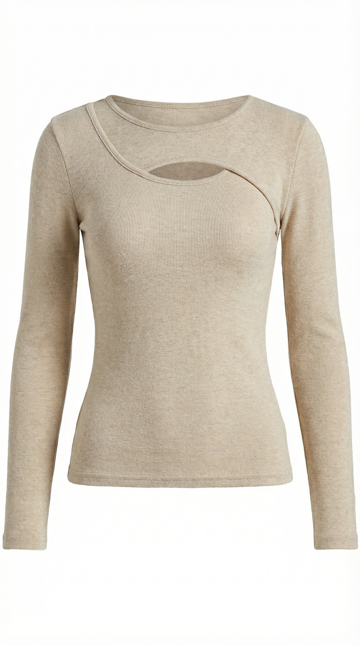 Barbara Chic Lange Mouwen Cutout Top
