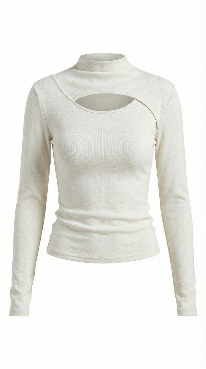 Barbara Chic Lange Mouwen Cutout Top