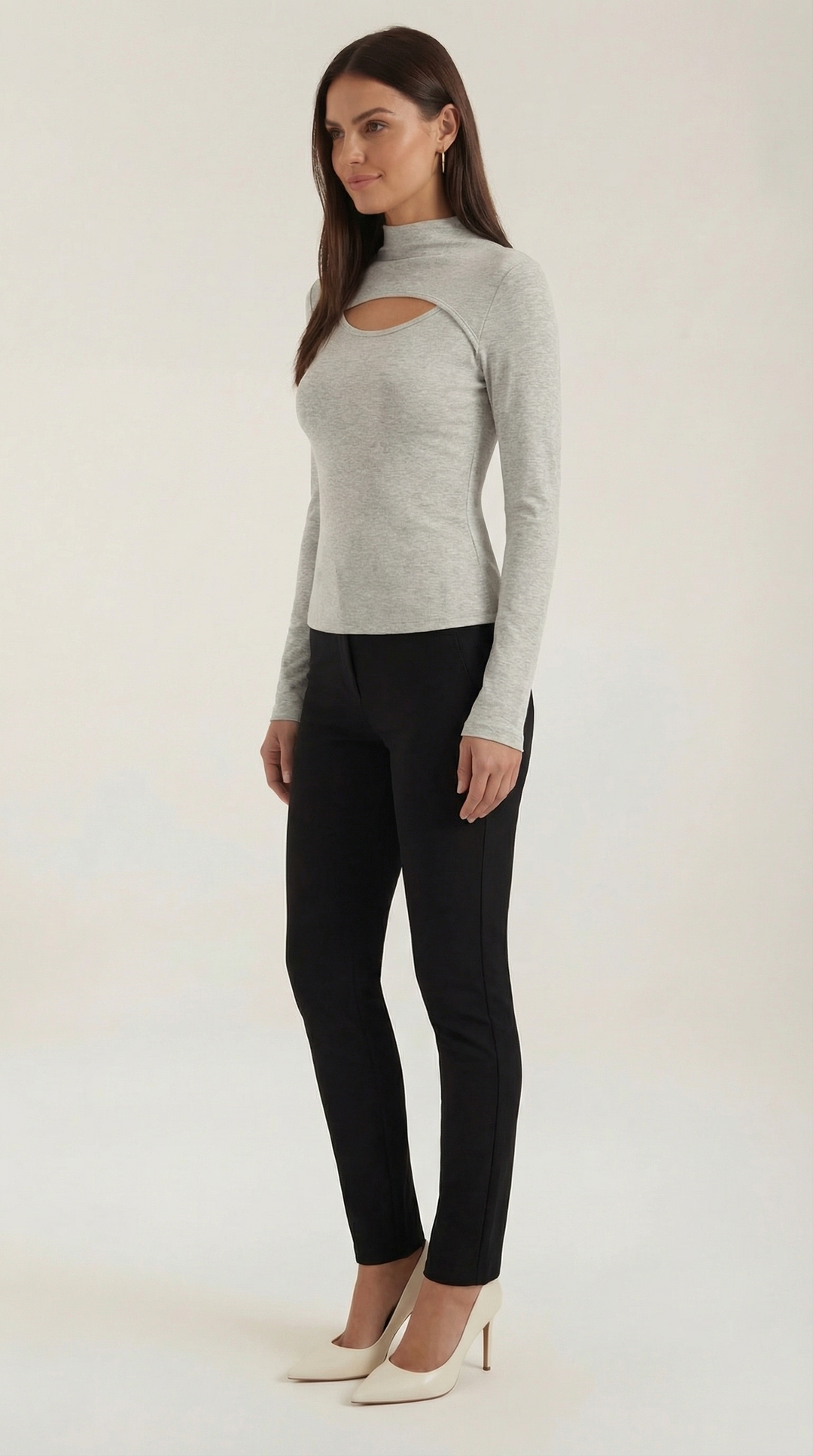 Barbara Chic Lange Mouwen Cutout Top