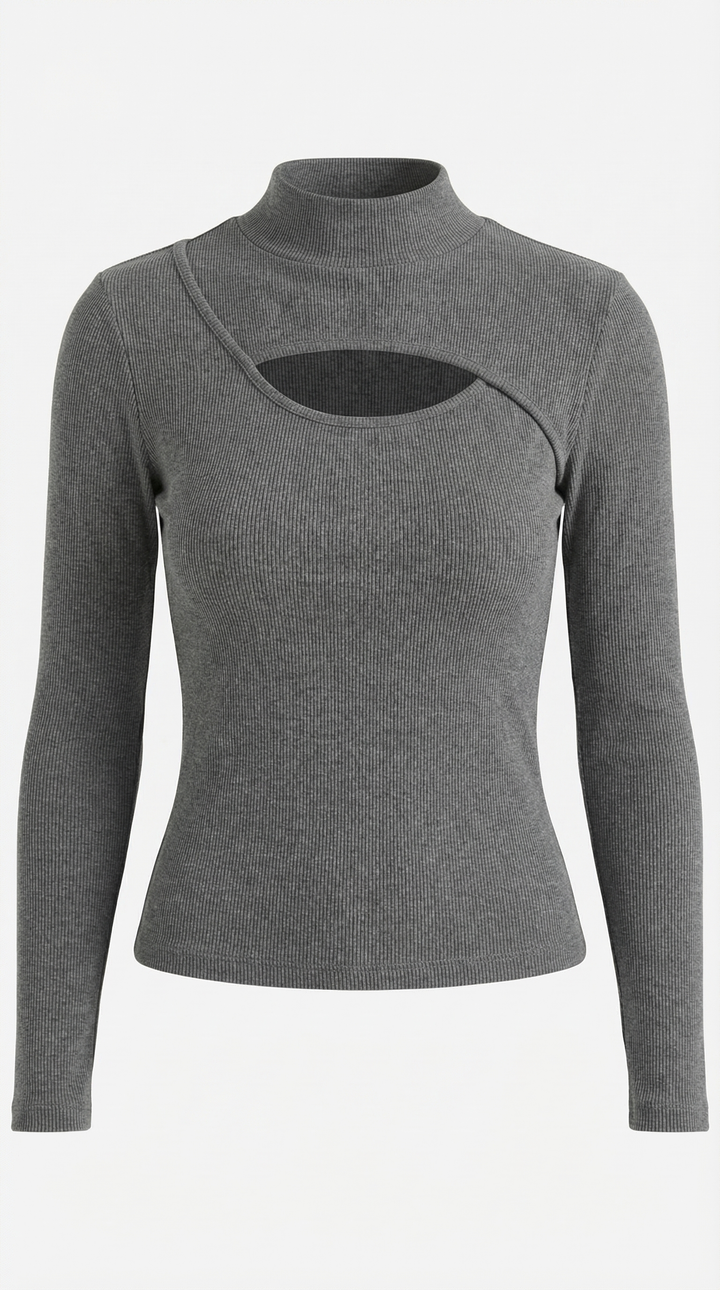 Barbara Chic Lange Mouwen Cutout Top