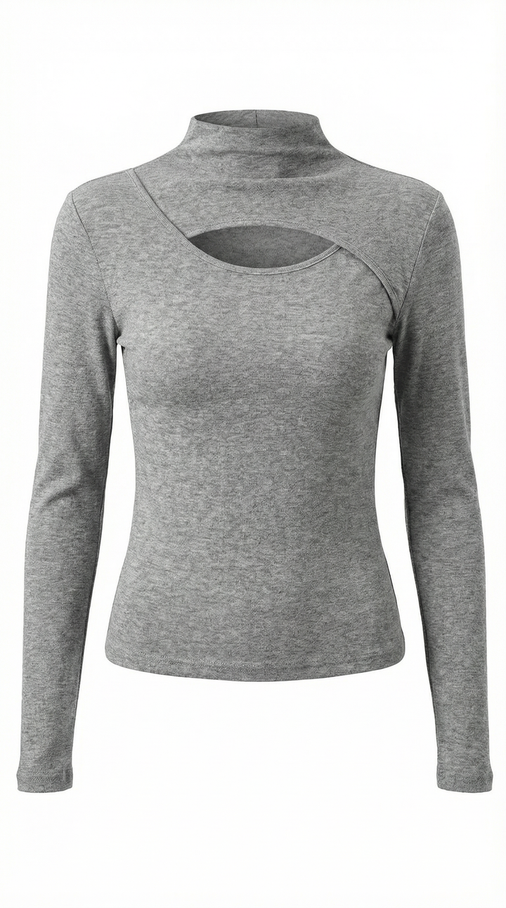 Barbara Chic Lange Mouwen Cutout Top