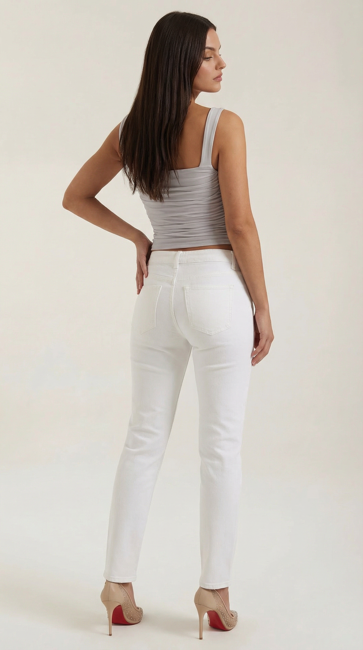 Blair Mouwloze Shirred Blouse met Vierkante Halslijn