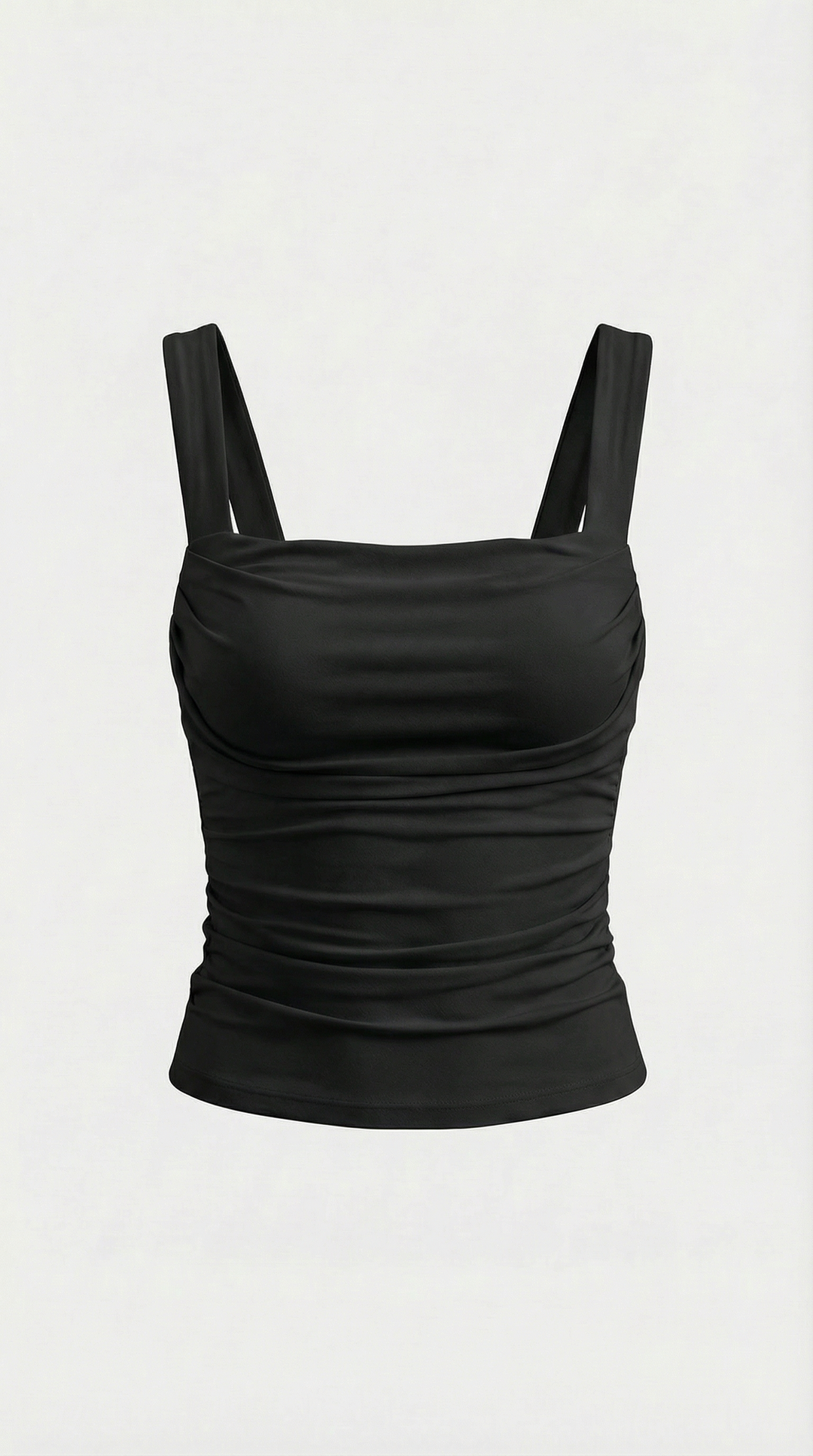 Blair Mouwloze Shirred Blouse met Vierkante Halslijn