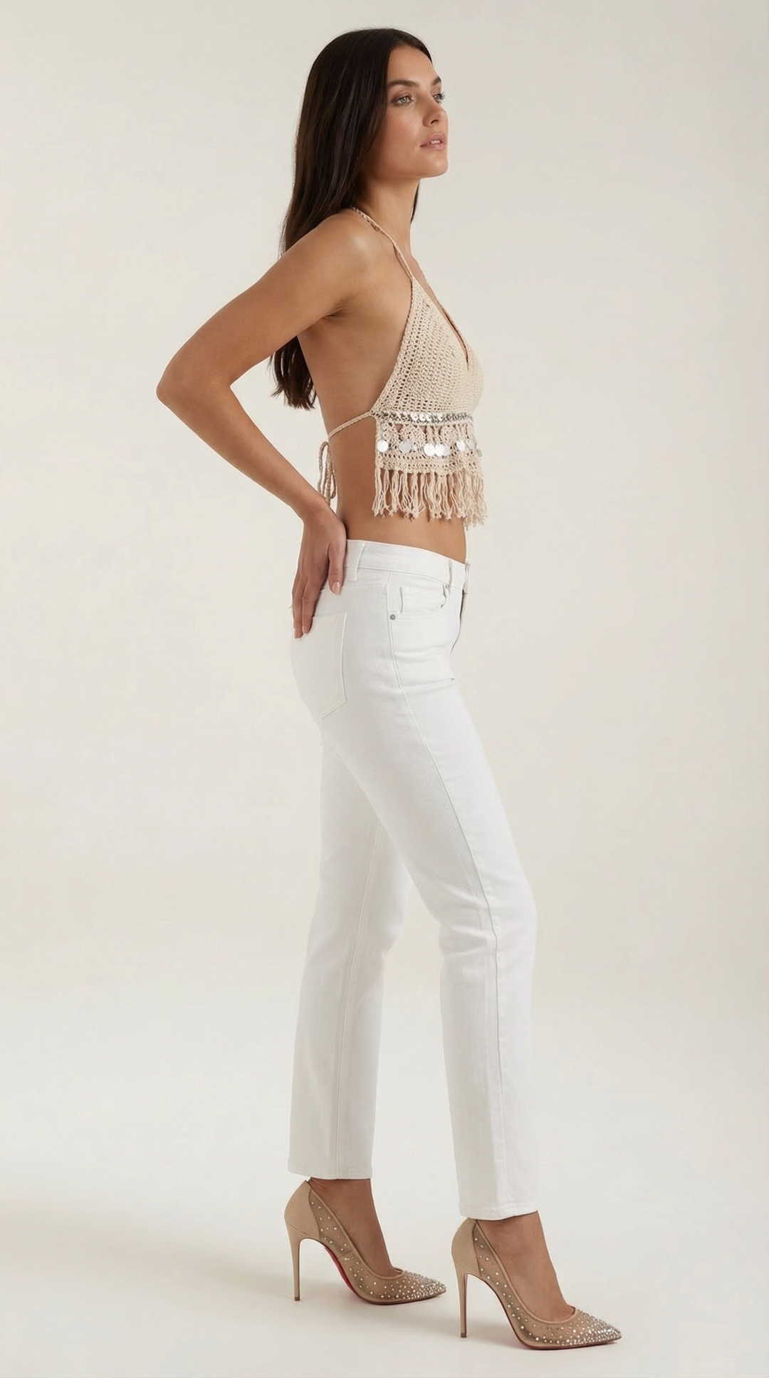 Brandy Boho Gebreide Haltertop
