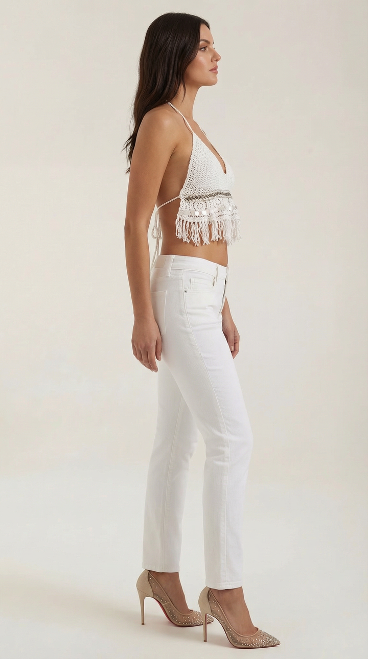 Brandy Boho Gebreide Haltertop