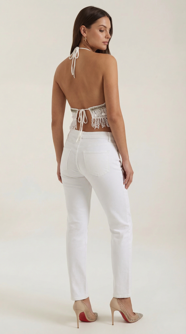 Brandy Boho Gebreide Haltertop