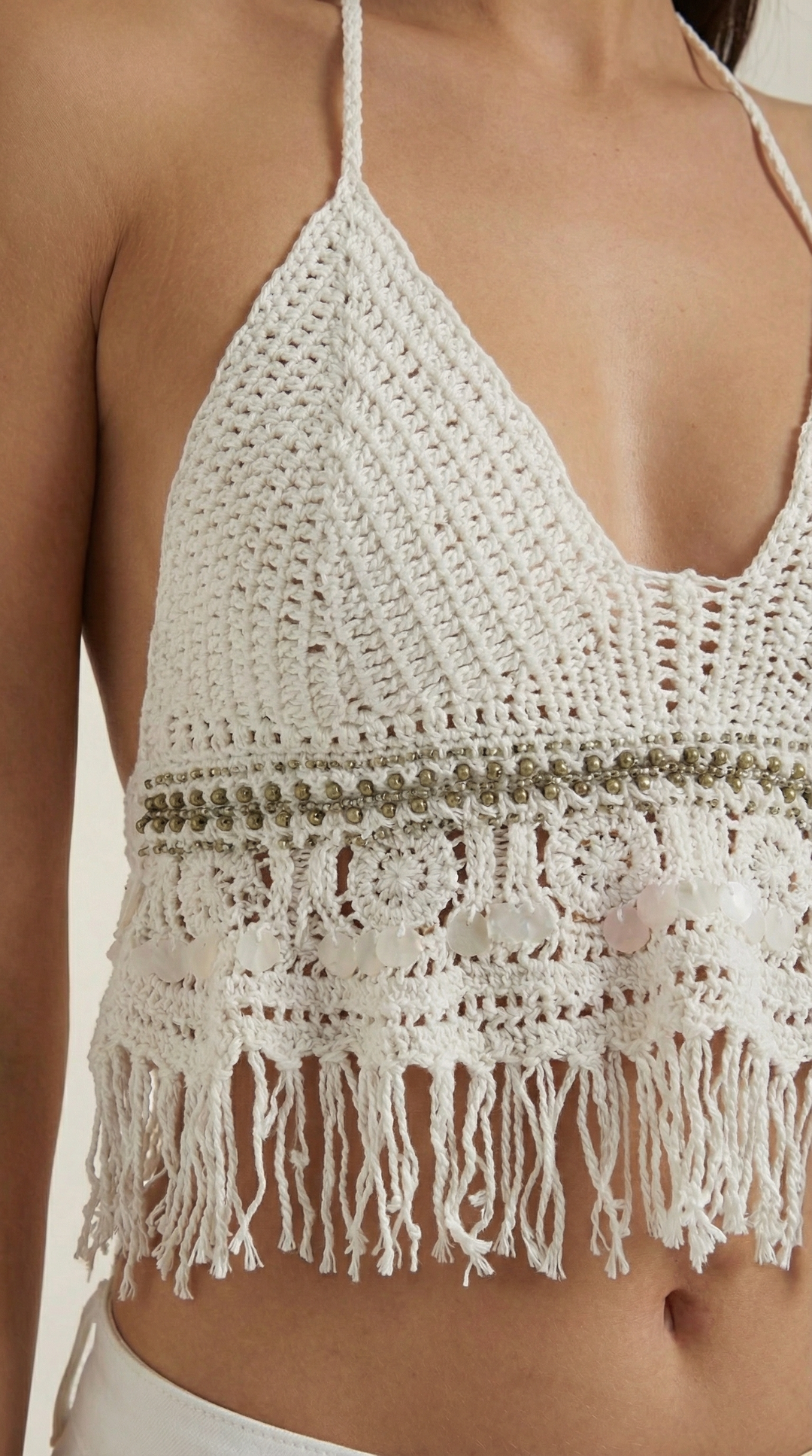 Brandy Boho Gebreide Haltertop