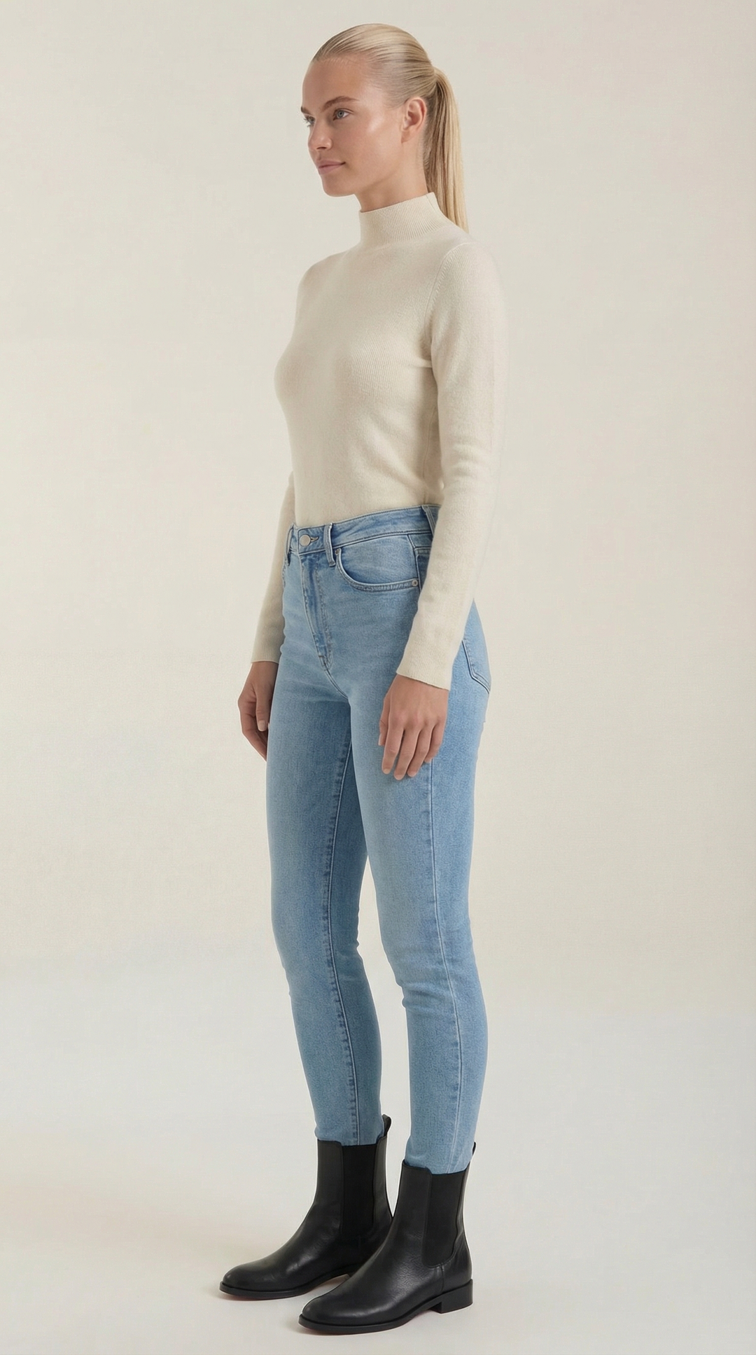 Constance Katoenen Turtleneck Top