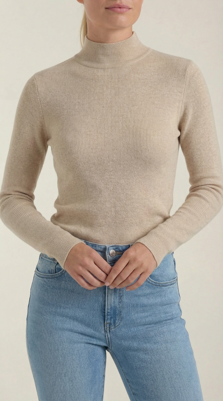 Constance Katoenen Turtleneck Top