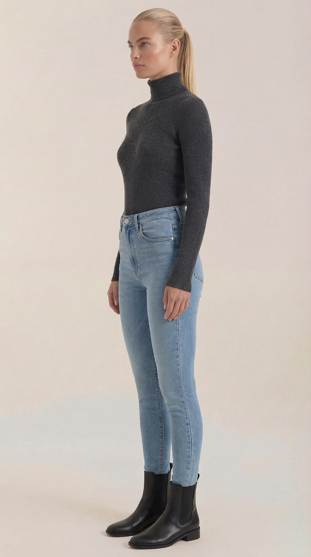Constance Katoenen Turtleneck Top