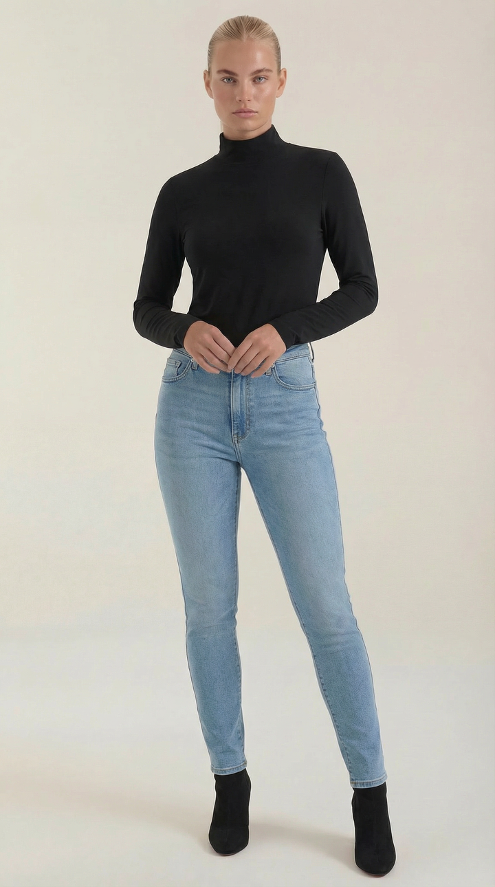 Constance Katoenen Turtleneck Top