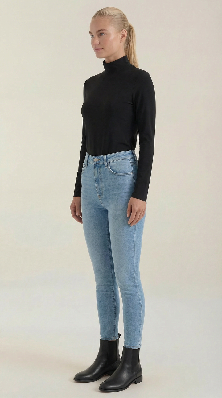 Constance Katoenen Turtleneck Top