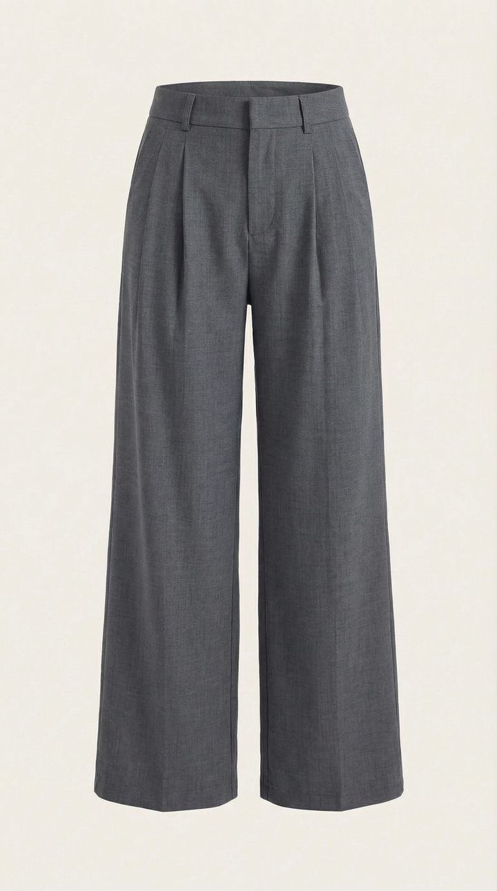 Courtney Hoge Taille Plissé Broek