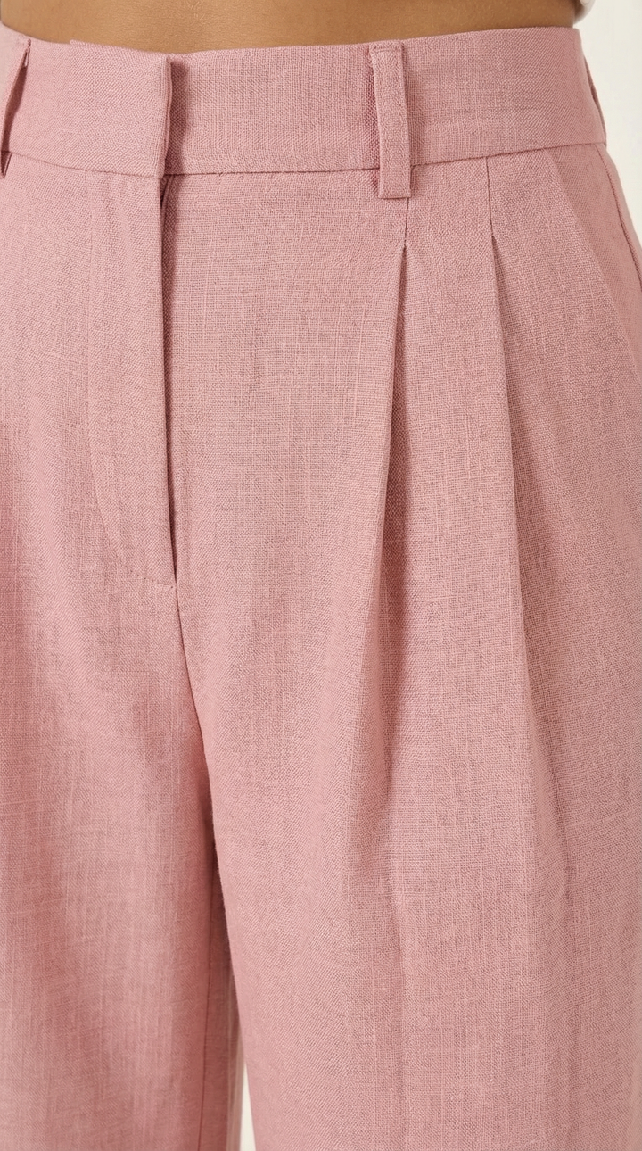 Courtney Hoge Taille Plissé Broek