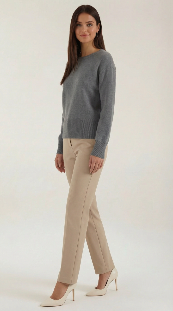 Kristallen Fitted Brei Sweater