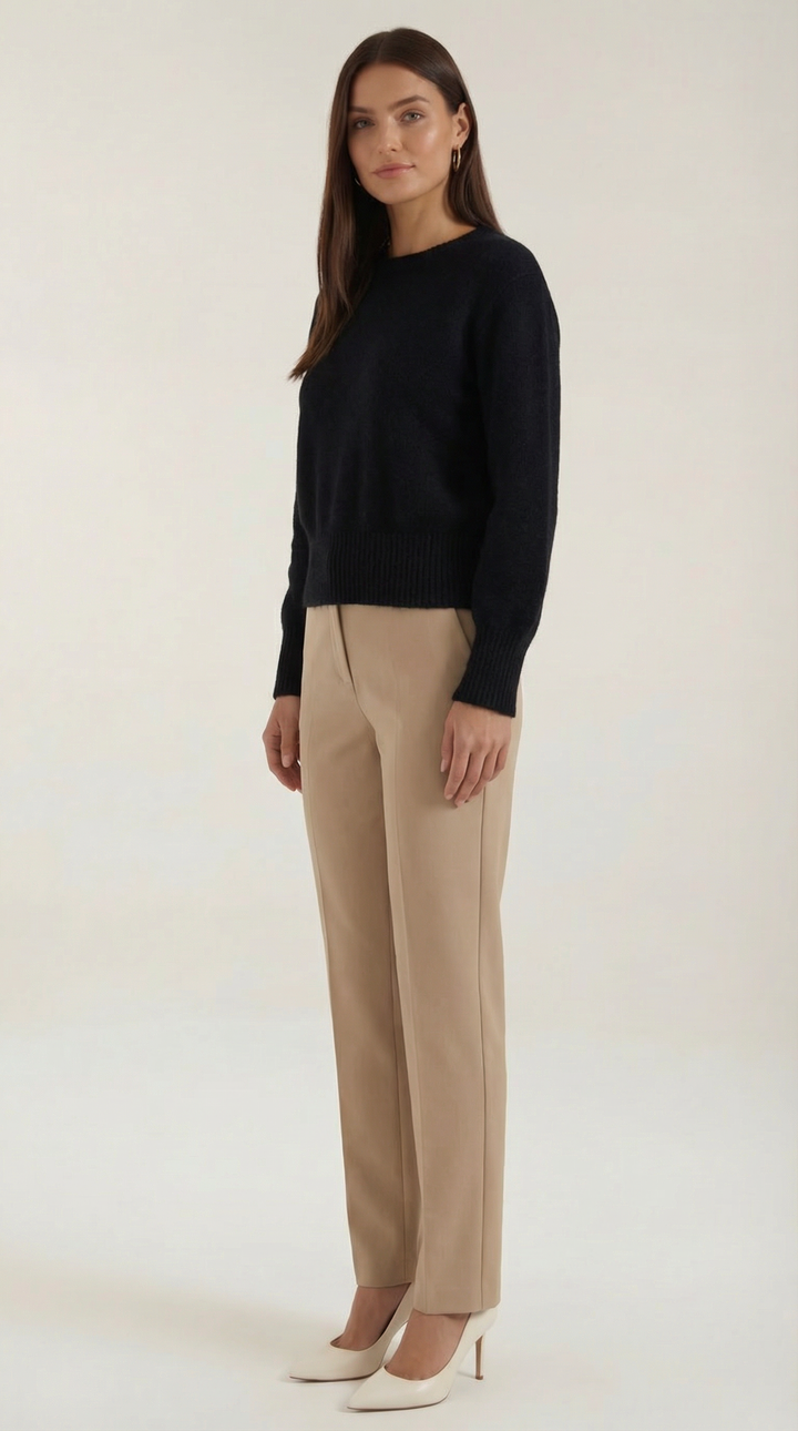 Kristallen Fitted Brei Sweater