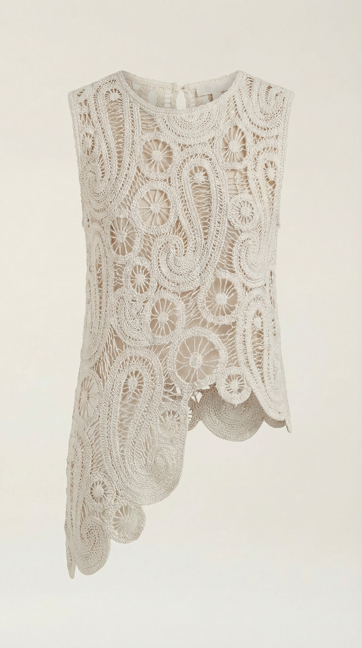 Delia Asymmetrische Blouse met Kantdetails