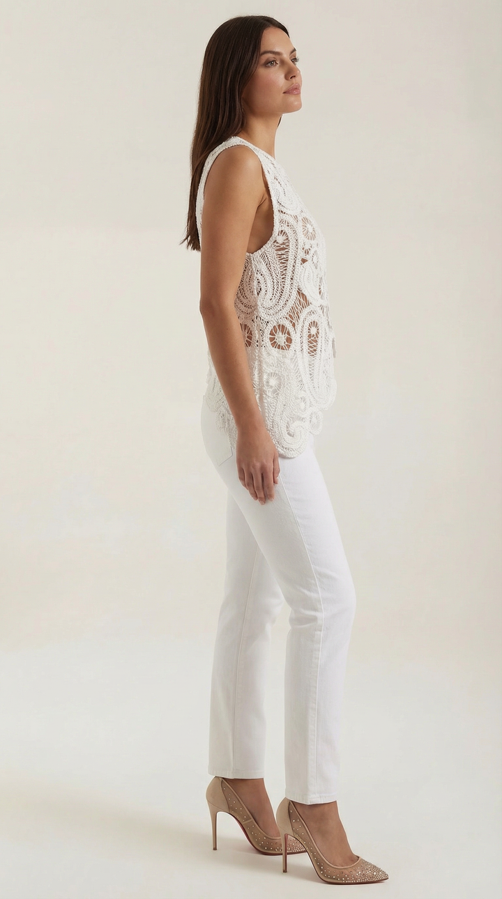 Delia Asymmetrische Blouse met Kantdetails