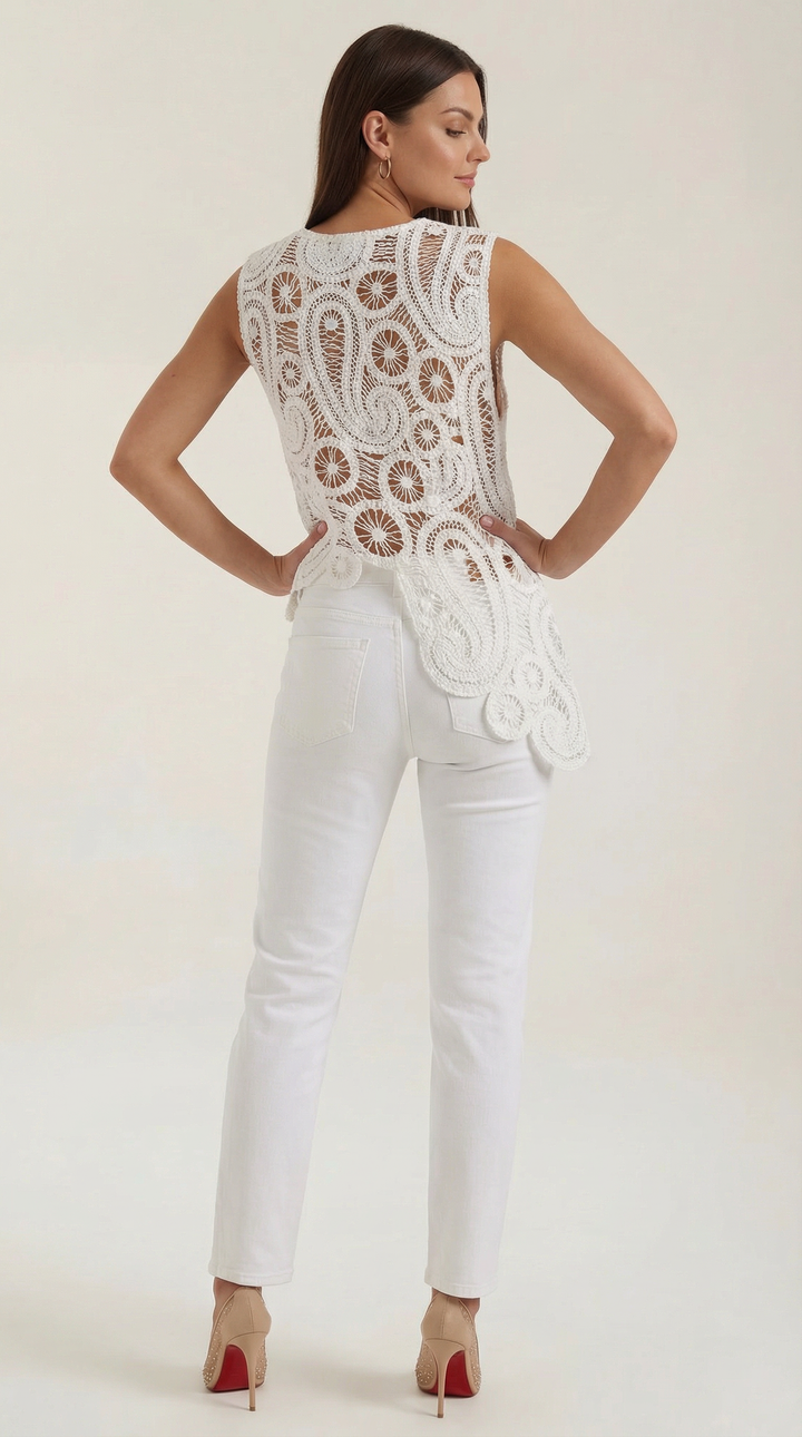 Delia Asymmetrische Blouse met Kantdetails